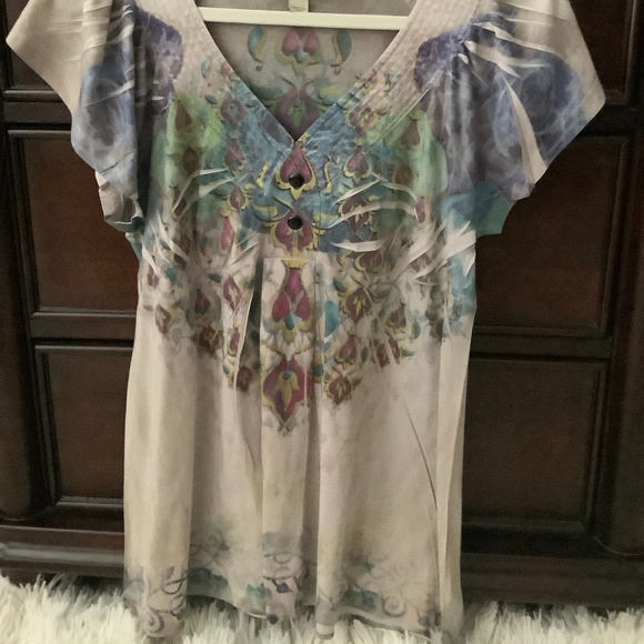 Boho Short Flutter Sleeve Top - Picture 2 of 2